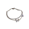 Minimalist Light Luxury Copper Zircon Butterfly Double Layer Bangle For Women view 5