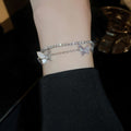 Minimalist Light Luxury Copper Zircon Butterfly Double Layer Bangle For Women view 1