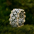 European Court Style Star Lace Ring For Women Honeycomb Crown Gemstone Index Finger Ring view 1