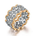 European Court Style Star Lace Ring For Women Honeycomb Crown Gemstone Index Finger Ring view 2