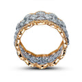 European Court Style Star Lace Ring For Women Honeycomb Crown Gemstone Index Finger Ring view 3