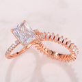 European American Princess Square Statement Ring Set, Fashion Proposal Wedding Anniversary Gift For Women view 4