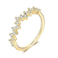 Tiny Rhinestone Eternity Band Ring, Stackable Starry Galaxy Pave Pinky Ring For Women view 6