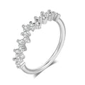 Tiny Rhinestone Eternity Band Ring, Stackable Starry Galaxy Pave Pinky Ring For Women view 4