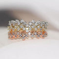 Tiny Rhinestone Eternity Band Ring, Stackable Starry Galaxy Pave Pinky Ring For Women view 1