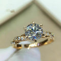 European Classic Round Twist Shape Micro Pave Six Prong Ring Valentine's Day Gift Jewelry view 3