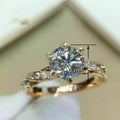 European Classic Round Twist Shape Micro Pave Six Prong Ring Valentine's Day Gift Jewelry view 5