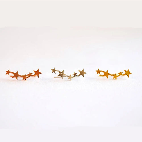 Korean Fashion Minimalist Star Shape Ear Cuffs Creative Five Point Star Stud Earrings For Women Students