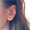Korean Fashion Minimalist Star Shape Ear Cuffs Creative Five Point Star Stud Earrings For Women Students view 7