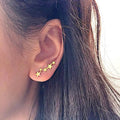 Korean Fashion Minimalist Star Shape Ear Cuffs Creative Five Point Star Stud Earrings For Women Students view 6
