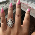European Queen Three Piece Ring Set, Teardrop Zircon Princess Crown Stackable Rings view 3