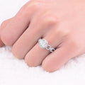 Luxury European Interlocking Round Simulated Diamond Ring With Super Sparkling Statement Design view 4