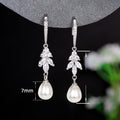 Luxury Long Pearl Drop Earrings For Women, Hook Waterdrop Dangle Earrings, Elegant Face Slimming Jewelry view 5