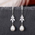 Luxury Long Pearl Drop Earrings For Women, Hook Waterdrop Dangle Earrings, Elegant Face Slimming Jewelry view 3