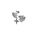 Korean Zircon Starburst Alloy Asymmetric Clip-on Earrings Light Luxury Geometric Ear Cuffs view 5