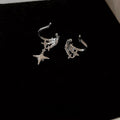 Korean Zircon Starburst Alloy Asymmetric Clip-on Earrings Light Luxury Geometric Ear Cuffs view 2