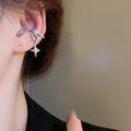 Korean Zircon Starburst Alloy Asymmetric Clip-on Earrings Light Luxury Geometric Ear Cuffs view 3