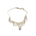 12mm Faux Pearl Lace Woven Necklace For Women 24K Gold Plated Vintage Palace Tassel Design view 5