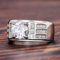 Men's Bold Full Star Simulated Moissanite Ring, Trendy Minimalist Statement Finger Jewelry view 4
