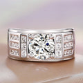 Men's Bold Full Star Simulated Moissanite Ring, Trendy Minimalist Statement Finger Jewelry view 3