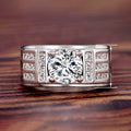 Men's Bold Full Star Simulated Moissanite Ring, Trendy Minimalist Statement Finger Jewelry view 5