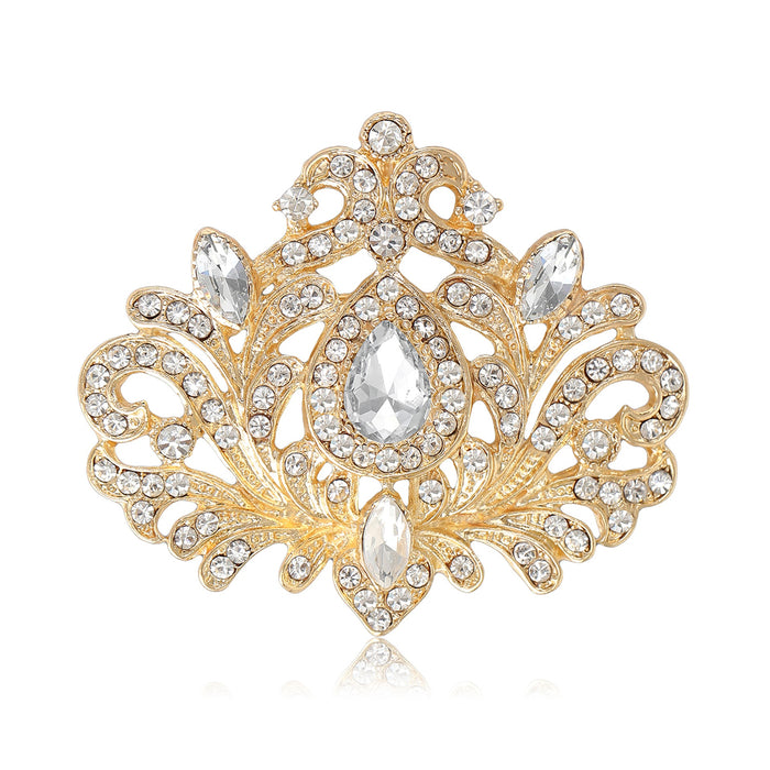 Alloy Rhinestone Palace Style Brooch Pin For Clothing Fastening Decoration