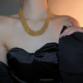 European American Metal Geometric Circle Choker Necklace For Women, Vintage Light Luxury Collarbone Chain view 1