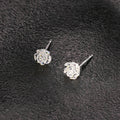 Elegant Translucent Acrylic Camellia Flower Studs With Silver Needle 3D Petal Aurora Cute Earrings view 3