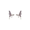Luxury Purple Blue Gradient Crystal Butterfly Stud Earrings For Women Sweet Cool Alloy Zircon Earrings view 5