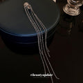 Korean Irregular C Shape Alloy Chain Tassel Clip On Hoop Earrings For Women view 2