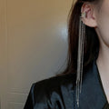 Korean Irregular C Shape Alloy Chain Tassel Clip On Hoop Earrings For Women view 1