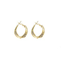 Elegant Gold Alloy Geometric Double Circle Hoop With Micro Paved Zircon Rhinestone Earrings view 5