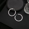 Elegant Twisted Pearl Hoop Earrings Geometric Round Alloy Wire Circle Statement Fashion Earrings view 2