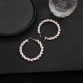 Elegant Twisted Pearl Hoop Earrings Geometric Round Alloy Wire Circle Statement Fashion Earrings view 3
