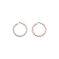 Elegant Twisted Pearl Hoop Earrings Geometric Round Alloy Wire Circle Statement Fashion Earrings view 5