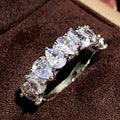 Sparkling Teardrop Spiral Ring For Women, Pave Stone Water Drop Birthday Gift Ring view 2