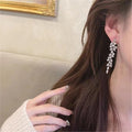 Light Luxury Long Floral Tassel Leaf Earrings For Women, Slimming Evening Dress Jewelry view 4
