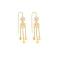 Vintage Palace Style Gold Alloy Heart And Flower Long Tassel Bridal Drop Dangle Elegant Earrings view 5