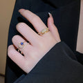 Minimalist Copper Zircon Geometric Open Ring For Everyday Commuter Style view 4