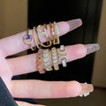 Minimalist Copper Zircon Geometric Open Ring For Everyday Commuter Style view 3