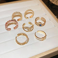 Minimalist Copper Zircon Geometric Open Ring For Everyday Commuter Style view 2