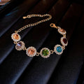 Colorful Dopamine Rhinestone Alloy Geometric Round Bangle For Women Light Luxury Sweet Style view 2