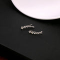 Elegant Minimalist Curved Line Zircon Rhinestone Ear Hook Long Micro Pave Alloy Luxury Earrings view 3