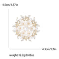Alloy Pearl Rhinestone Flower Brooch Pin For Elegant Fashion Accessories view 5