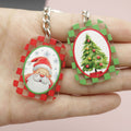 Metal Double Sided Cartoon Christmas Keychain Bag Charm Gift for Holiday view 2