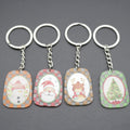 Metal Double Sided Cartoon Christmas Keychain Bag Charm Gift for Holiday view 3