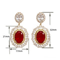 French Palace Vintage Gemstone Stud Earrings, Luxury Floral Bridal Wedding Jewelry view 5