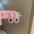 French Palace Vintage Gemstone Stud Earrings, Luxury Floral Bridal Wedding Jewelry view 4