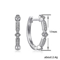 Small Zircon Hoop Earrings With Rhombus Detail, Minimalist Korean Style Women's Jewelry view 4