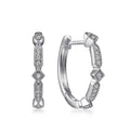 Small Zircon Hoop Earrings With Rhombus Detail, Minimalist Korean Style Women's Jewelry view 2